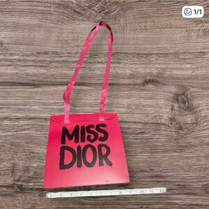 Miss Dior Beauty Envelope Style Gift Bag with Crossbody Length Ribbon NIP